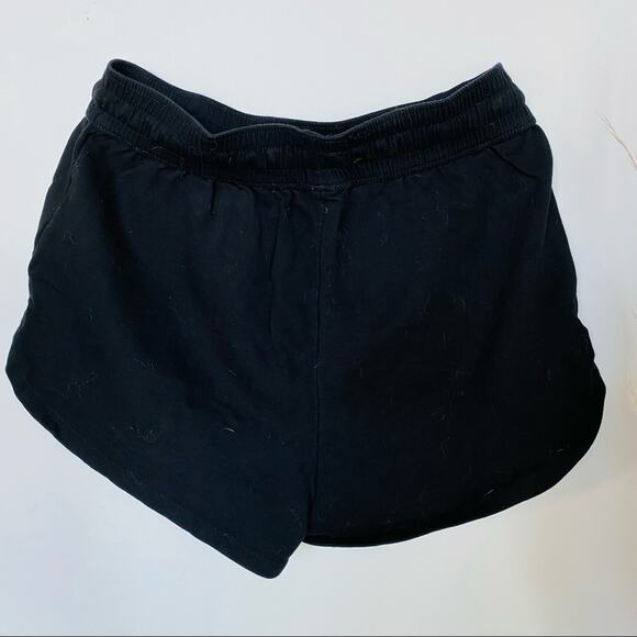 VINTAGE 90s Y2K Black Mini Athletic Lounge Shorts Drawstring Tie Elastic Waist S - Picture 7 of 7